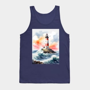 Lighthouse watercolor painting Tank Top